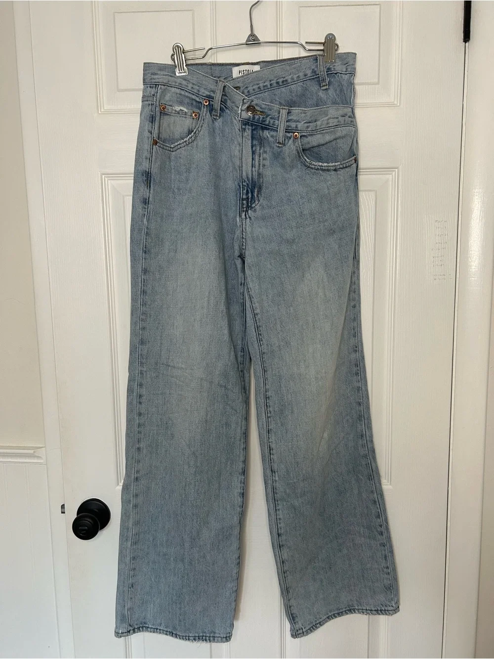 Pistola Bobbie Wide Leg Crossover Jeans - Picture 3 of 16